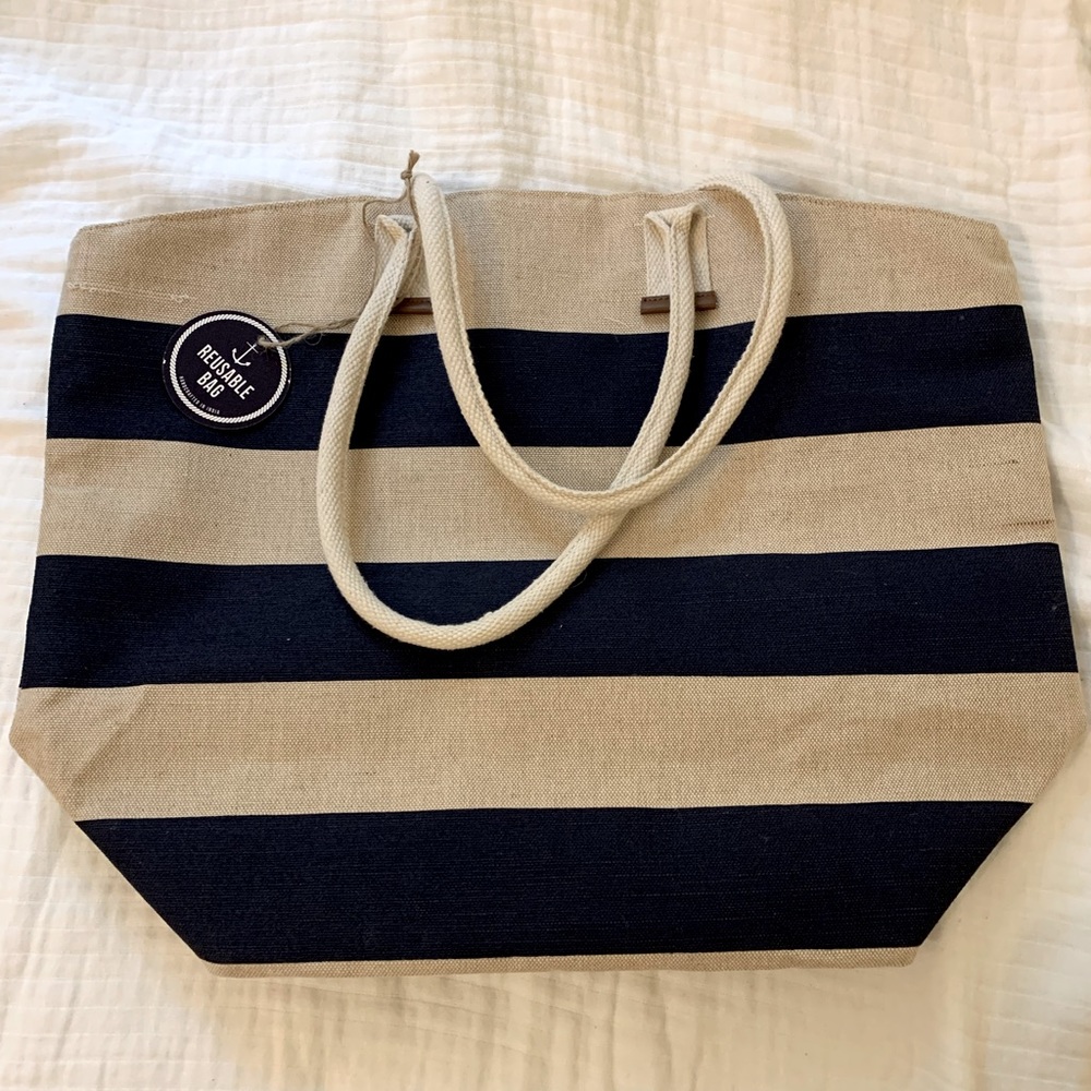 Large versatile reusable canvas tote NWT
